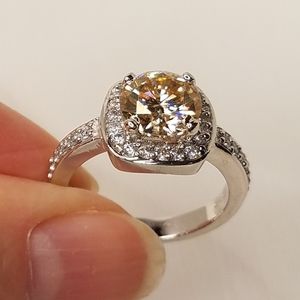 Moissanite Halo Candlelight Ring